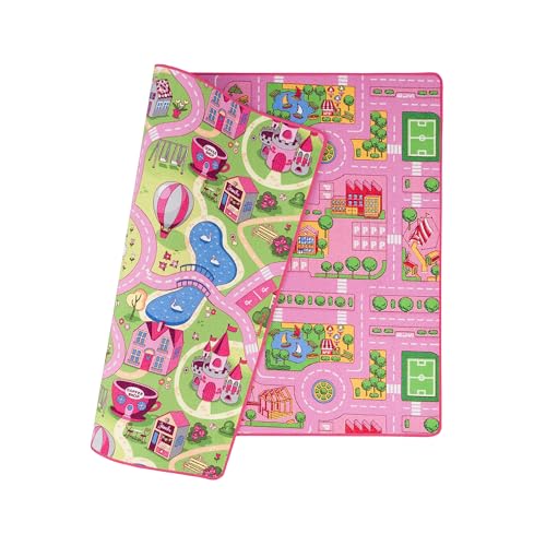 Pergamon Straßenteppich Beidseitig Kinder Spielteppiche für Kinderzimmer und Spielzimmer