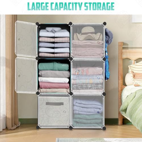 Image of Foldable Plastic Wardrobe for Clothes - Baby Cupboard for Clothes Storage, Wardrobe for Kids, Plastic Almirah, Collapsible Wardrobe for Kids Livingroom & Home (HM1 Black)