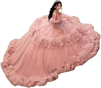 Modest Princess Ball Gown Quinceanera Wedding Guest Party Homecoming Sweet 16 Dresses with Ruffles Corset