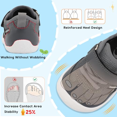 Image of Scurtain Baby Shoes Boy Girl First Walking Shoe Infant Crib Breathable Sneakers Lightweight Barefoot Shoes for Babies