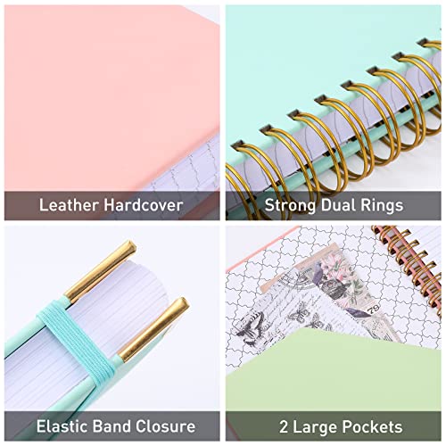 Amanple Spiral Notebook, College Ruled Notebook Journal, 8.5” X 11”, 300 Pages Leather Writing Journal For Women Men, A4 Hardcover Notebook For Work School, 24Pcs Index Tabs, Black #TOP4