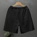 FQZWONG Men's Casual Shorts Fashion Cable Knit Drawstring Elastic Waist Pants Summer Beach Lounge Vacation Sweat Shorts（Black,Large