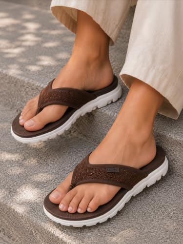 Image of URJO womens Trend-1 Women's Flipflops With Levirex for 40% Less Pressure Arch Support & Anti-skid Comfort By Neo Slipper