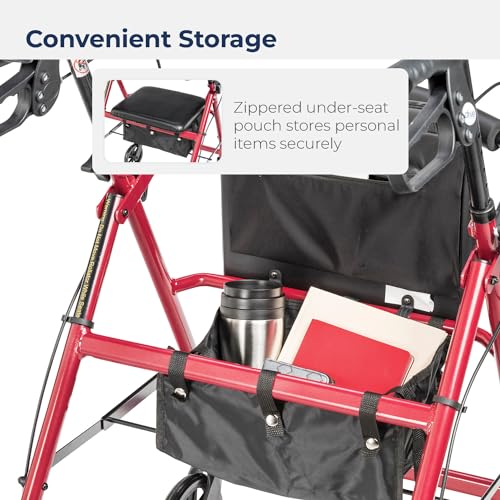 image for Drive Medical Aluminum Rollator Fold Up and Removable Back Support, Pa
