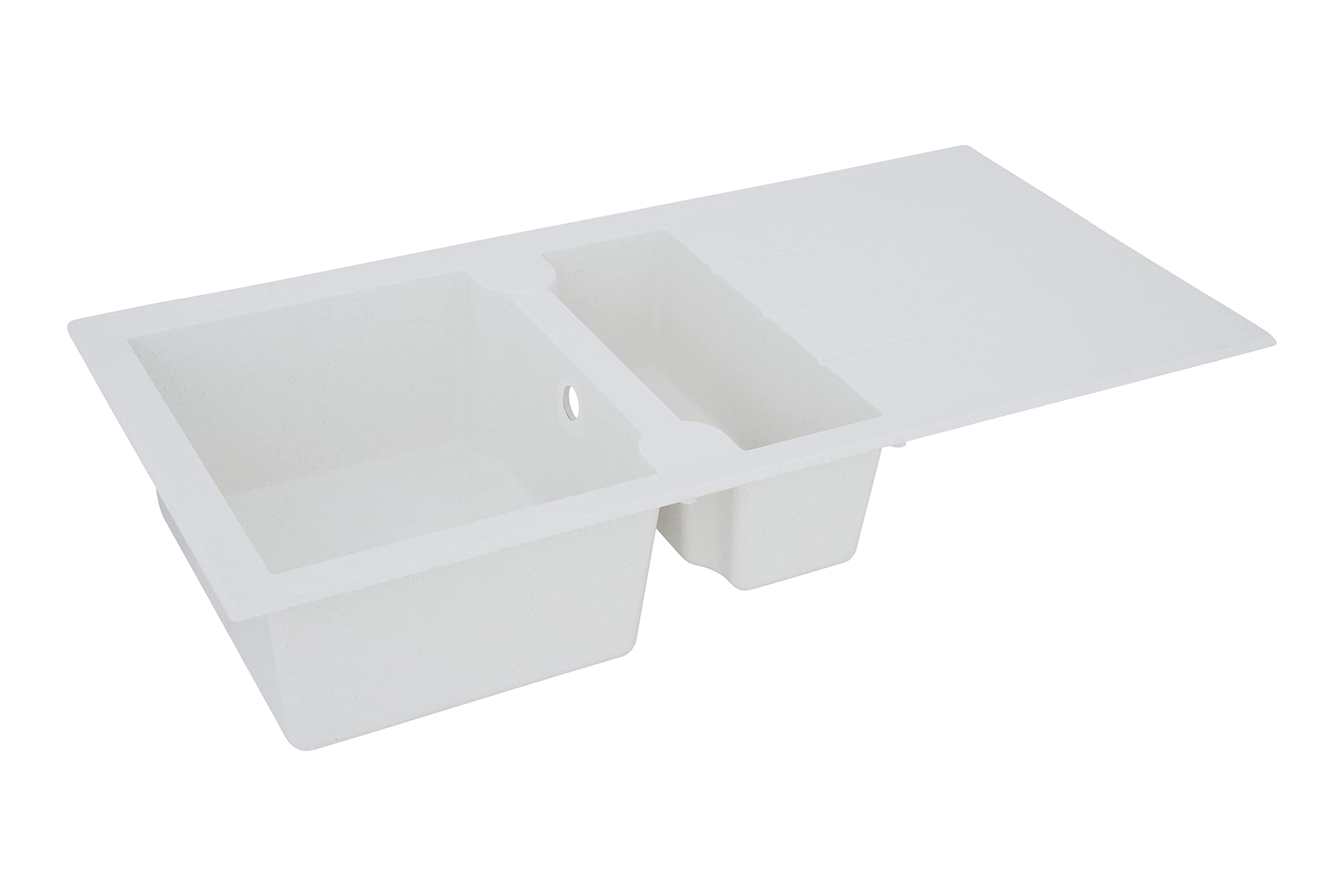 respekta Fregadero de Granito Compuesto 1,5 Cuenca 100 cm Blanco, ALINEO100x50W