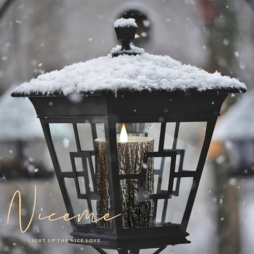 Image of NICEME LED Pine Bark Flameless Candles Set of 3 Real Wax Battery Operated Candles Flickering Teardrop Wick Electric Decorative Pillar Bark Candles with Remote Timer, D3 x H4 5 inch 6 inch