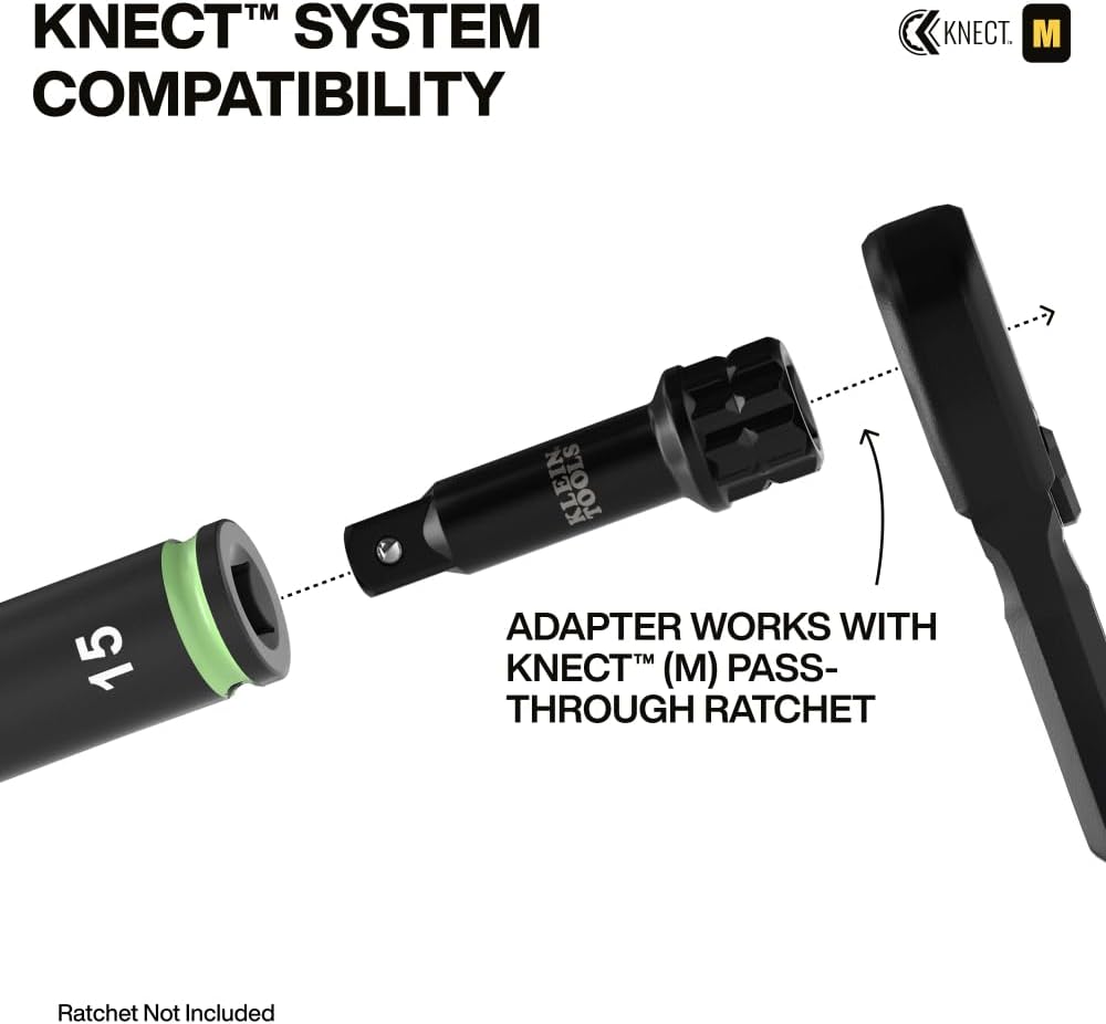 Klein Tools 65121IMPCT KNECT Deep-Well 3/8-Inch Drive Impact Socket Set, SAE and Metric, 23-Piece Tool Set, Impact Driver Adapter, Multi-Purpose Wrench Adapter, Color-Coded, MODbox Socket Organizer - Image 6