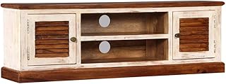 Festnight Mobile Porta TV Vintage in Legno Massello di Sheesham e Mango con Ante,Mobile Porta TV Retro Classico in Legno con Ante,Supporto TV in Legno 120x30x40 cm
