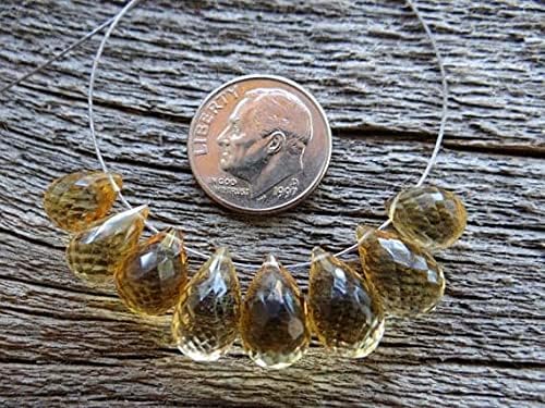 Citrine briolette poire calibrée en paire pour boucles d'oreilles