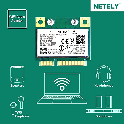Netely WIRELESS-AC 7265HMW Mini-Pcie Interface 1200Mbps Wifi Adapter With Bluetooth 4.2 For Windows 7,8.1,10,11 Laptop Pcs And Desktop Pcs thumb #3