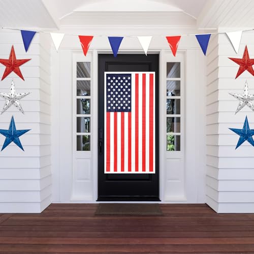 Image of Beistle American Flag Door Cover, 30 by 5-Feet,Red /White /Blue
