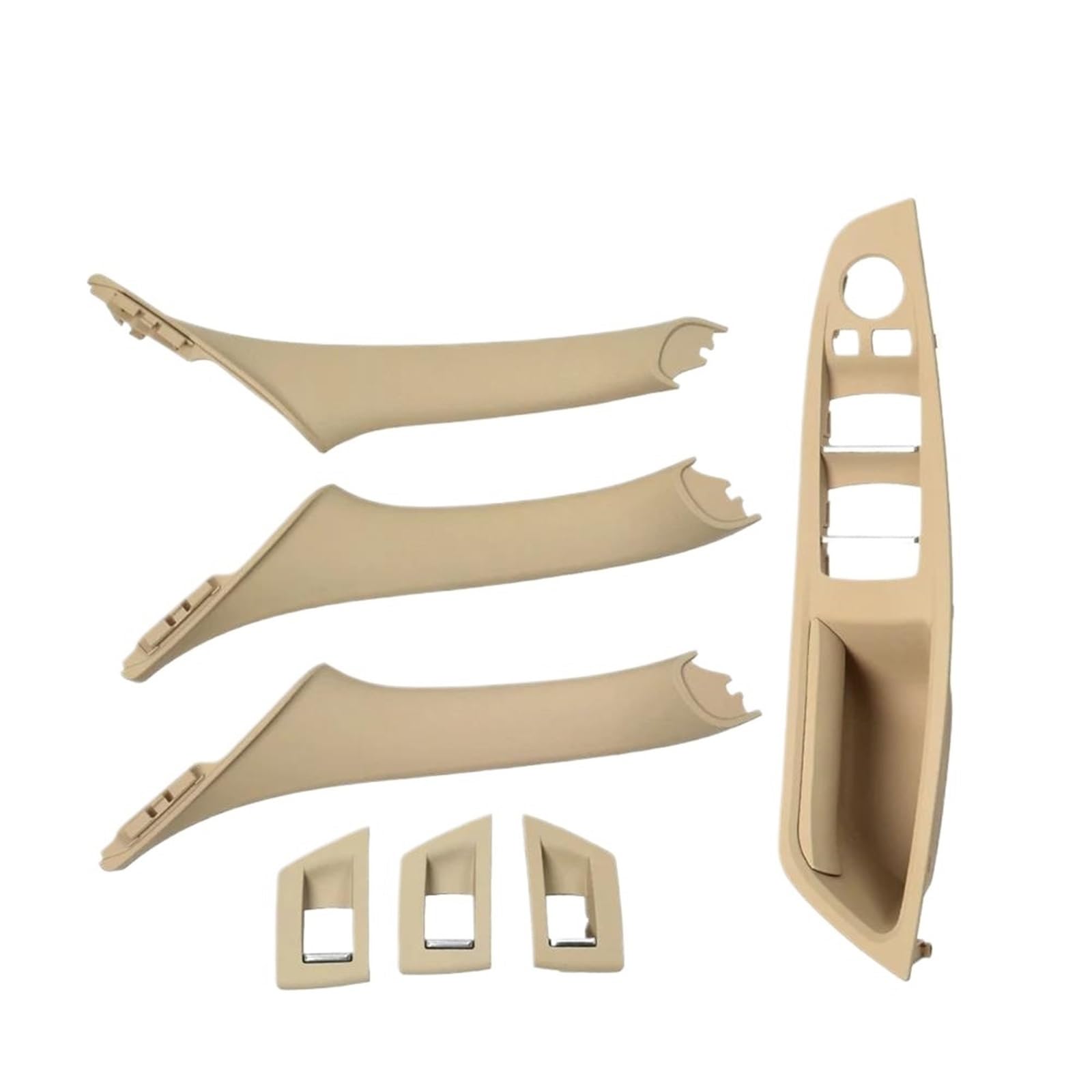 KMAGE Interior Door Handle for F10 F11 F18 520 523 525 528 530 RHD Right Interior Driver Door Window Switch Panel Handle Set(Beige)