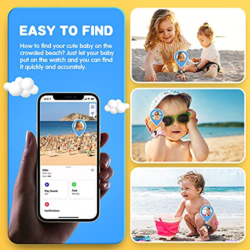 Vego [2+4Pack] Airtag Bracelet For Kids, 2 Pack Silicone Watch Bands + 4 Pack Anti-Scratch Films For Children, [Upgraded] Metal Studs Anti-Dropping Wristband Compatible With Airtag (Pink+Blue Gray) #TOP2