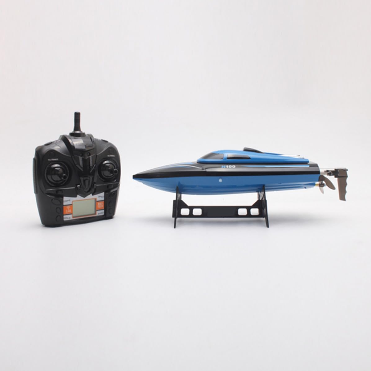 Barca Telecomandata Rc 2.4ghz in Plastica Blu con Batteria Ricaricabile 600mah, Funzione Movimento in Avanzamento e Retromarcia, Resistente alle Interferenze per Laghi e Piscine