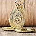 Produktbild Klassische Taschenuhr Glatte mechanische Uhr Volle Goldfarbe Männer Frauen Stilvolle Retro Taschenuhr Thanksgiving Geburtstagsgeschenk