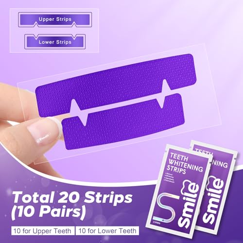 Image of Purple Teeth Whitening Strips for Sensitive Teeth 20 Count Whitener Strips