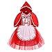 IWEMEK Ragazza Cappuccetto Rosso Costume Bambina Bimba Neonata Vestito e Cappuccio con Mantello Carnevale Halloween Compleanno Cerimonia Fotografia Principessa Festa Abiti #B 2-3 Anni
