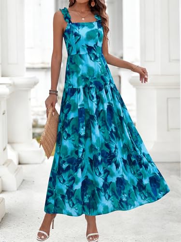 BTFBM Dresses for Women Summer 2026 Formal Sleeveless Smocked Floral Long Wedding Guest Dress Party Spring - Image 3