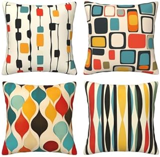 Worltoldb Throw Pillow Covers Set of 4 Decorative Soft Linen Fabric Squa...