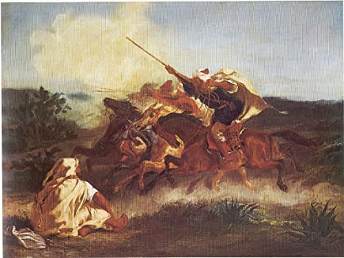 Toile peinture murale arabe Delacroix 60x90cm decoration salon YUYAO