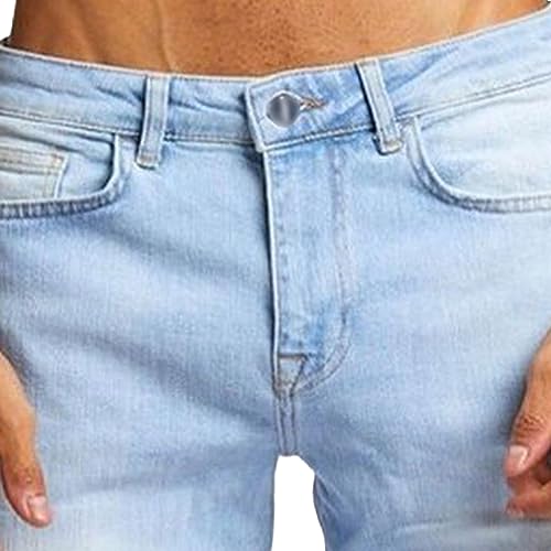Men's Slim-Fit Stretch Jeans Vintage Regular Fit Denim Pants Straight Leg Classic Skinny Flex Jean Trousers4