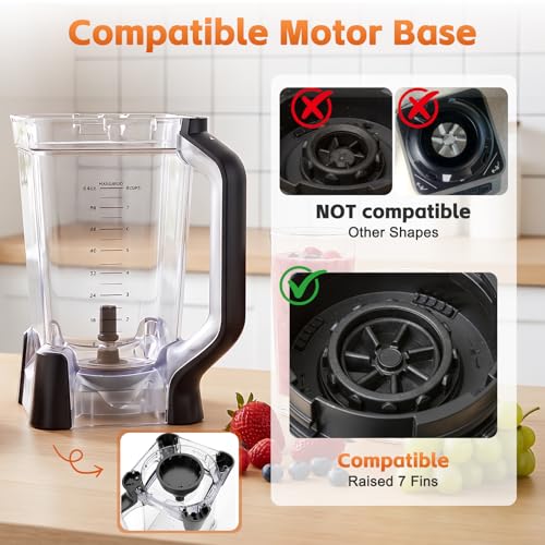 Image of Blender Pitcher Replacement for Ninja Professional Plus BN750 BN751 BN801 | 72 oz XL Replacement Container Jar Cup, Blender Cup Assembly for Kitchen Smoothies (64 oz Max Liquid)