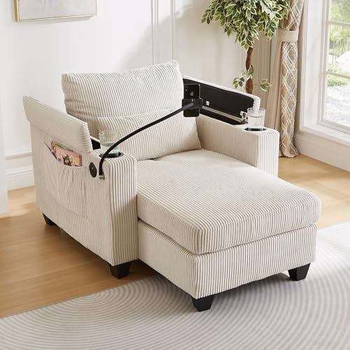 Sillón chaise lounge convertible beige miniatura 3