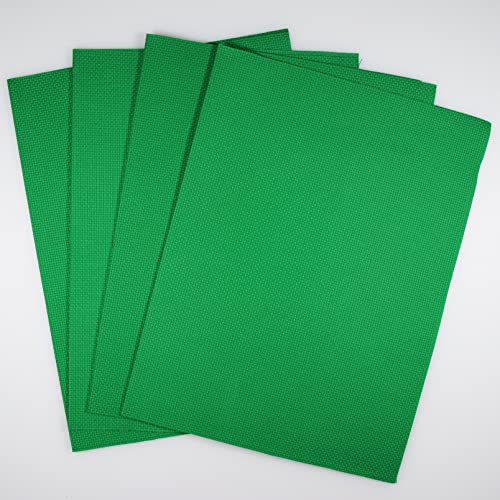Image of KCS 4 pc of 12 inch x 18 inch 14CT Counted Cotton Aida Cloth Cross Stitch Fabric (Green)