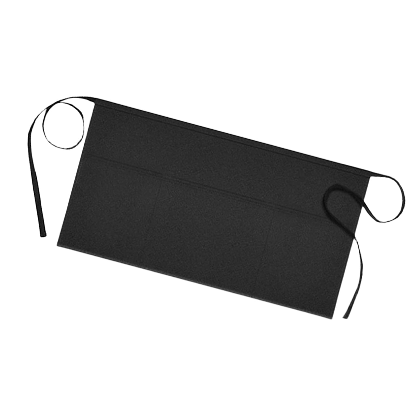 Xjdzineq Classical Black Waist Tie Apron for Cooking Serving with Spill Resistant Polyester and Front Pocket Long Tie Black Bistro Apron with Adjustable