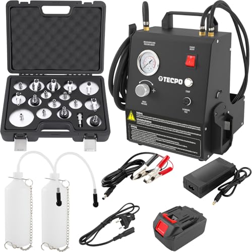 TECPO Elektrisches Bremsenentlüftungsgerät Set Bremsenentlüfter Bremsen entlüften Bremsflüssigkeit Wechsel Satz