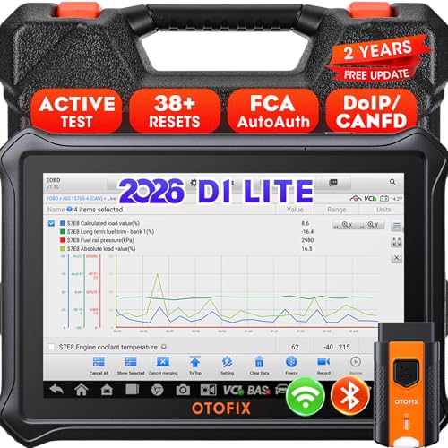 OTOFIX D1 Lite 2026 Bidirectional Scan Tool, 2 Years Free Update, 38+ Services, All System Diagnostic Scanner, Active Tests, AutoAuth FCA SGW, AutoVIN, CAN FD & DoIP, 99% Car Coverage