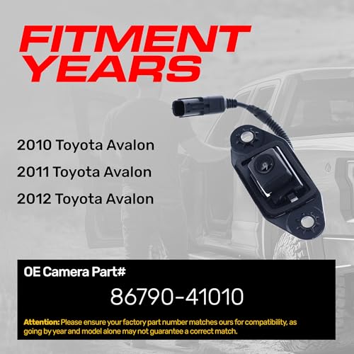 Image of Master Tailgaters Replacement for Toyota Avalon (2010-2012) Backup Camera OE Part # 86790-41010