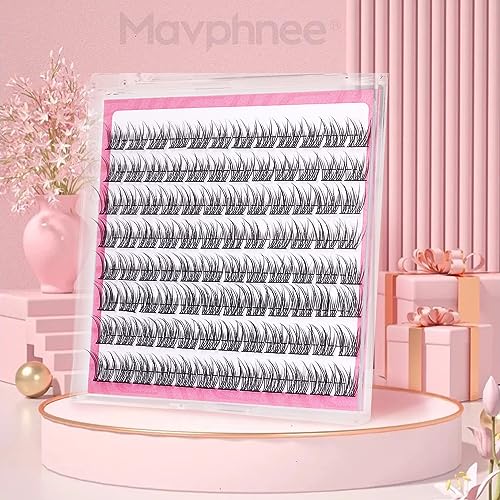 Natural Cluster Lashes Wispy CC Curl 9-11MM Mixed Lengths Eyelash Extension Individual 96 Pcs DIY Lash Extension at Home by Mavphnee - Image 6