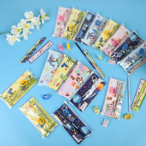 Set de 24 kits de papelería con lápices y accesorios miniatura 5