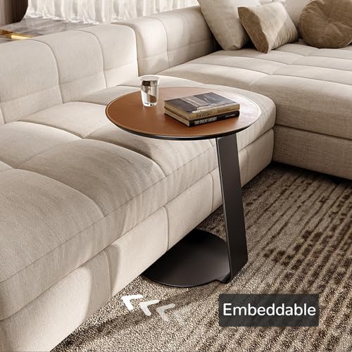 Mesa auxiliar pequeña para sofá con base en forma de C para máxima cercanía 3