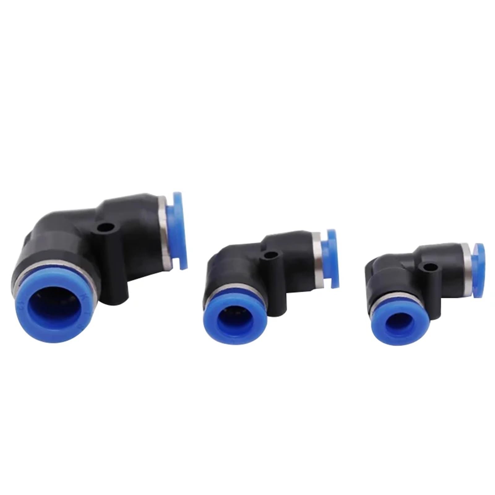 10 piezas neumáticas de ajuste rápido PV de 90 grados de plástico de 4 mm, 6 mm, 8 mm, 10 mm, piezas de aire, conector rápido de agua (PV-12, 50 unidades)