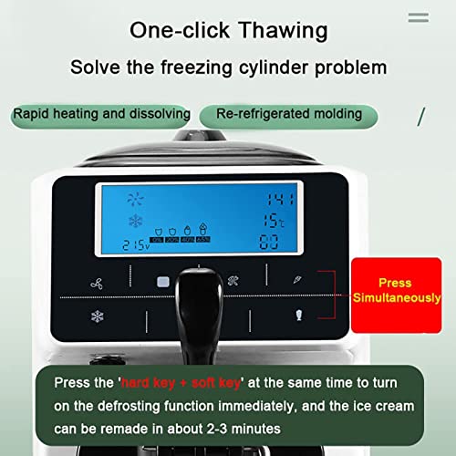 LANGTAOSHA Kommerzielle Eismaschine, 1150 W Automatische Soft- Und Hardeismaschine Mit LCD-Bedienbildschirm, 16 L/H… – Bild 3