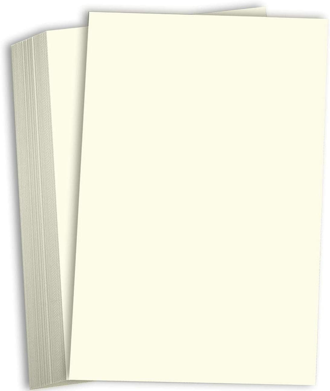 Hamilco Cream Colored 8 1/2" x 14" Legal Size Cardstock Paper 100lb Cover 25 Pack