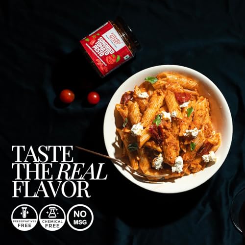 Image of Kitchen Secret Sundried Tomato Red Pesto 180g -For Pasta, Spaghetti, Pizza, Sandwiches, Wraps,Quality Ingredients, No Preservatives, Taste of Italy (Pack of 2)