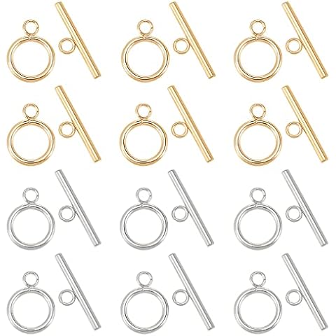 PH PandaHall 12 Sets Stainless Steel Toggle Clasps Cover