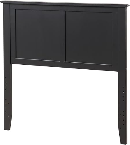 Miniatura 8 de Giantex Cabecero de cama individual, panel plano con agujeros preperforados para ajuste de altura, tablero de madera grueso, color negro