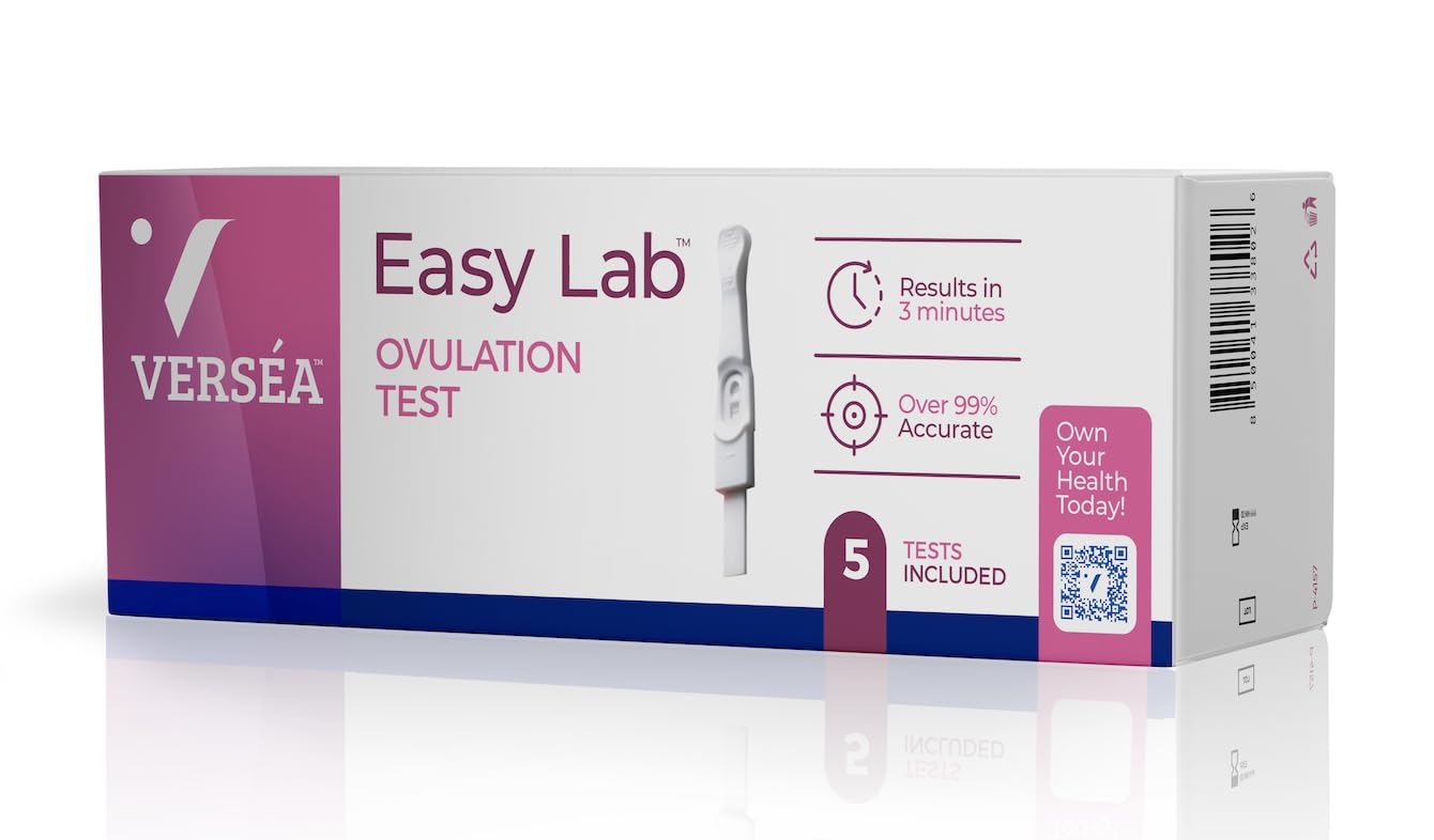 Versea Easy Lab Ovulation Midstream Tests, 5 Test Pack, 3 Minute Easy Read Result, Accurate Testing Kits, Easy Lab Home Test