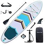 Aqua Plus 6inches Thick Inflatable SUP for All Skill Levels Stand Up Paddle Board,Paddle,Pump,ISUP Travel Backpack, Leash,Shoulder Strap,Youth,Adult Inflatable Paddle Board