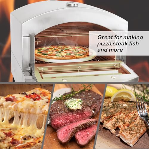 Horno de pizza de acero inoxidable portátil de doce pulgadas para jardín 4