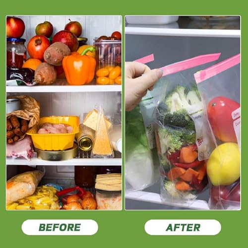 Image of Vegetable Re-usable Jewellery Storage Bags Kitchen Refrigerator, Zip Lock Pouch Veg Food Covers Fridge, Fridge Storage Plastic Green Zipper, Plastic Bag-H542