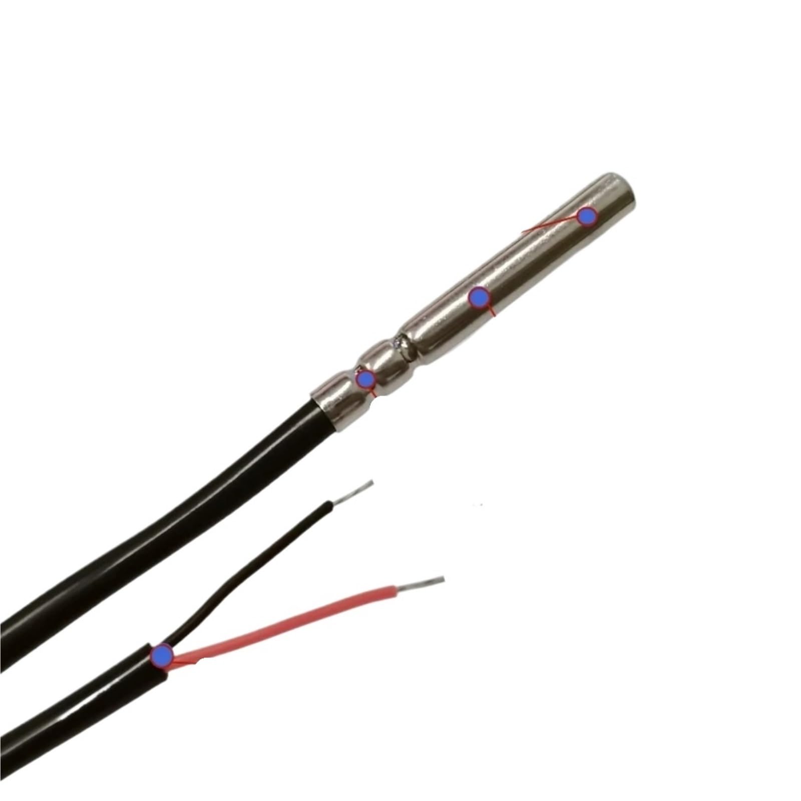 Podwójny tor wodoodporny czujnik temperatury 10K 4x30mm drut silikonowy Odporność na temperaturę 200 stopni B3950 1% L25CM