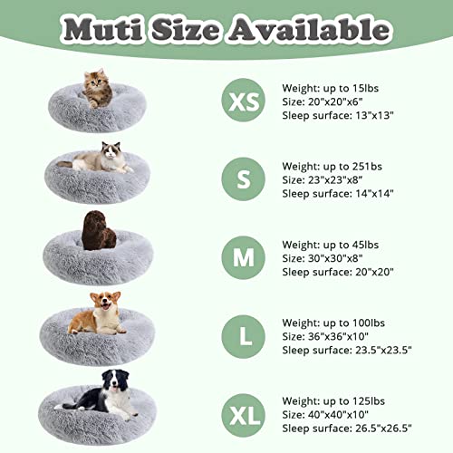 JOLLYVOGUE-Fluffy-Faux-Fur-Plush-Dog-Bed-Cat-Bed-Calming-Donut-Dog-Cuddler-Bed-Washable-Soft-Dog-Round-Bed-Anti-Anxiety-Dog-Cat-Cushion-Bed-for-Small-Dogs-and-Cats-20