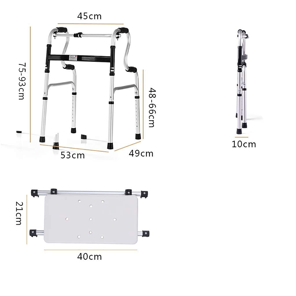Andador para Ancianos,Andador de altura ajustable, andador, ayuda de movilidad plegable y liviana de aluminio, andador con ruedas, andador con asiento y ruedas, para personas mayores con and