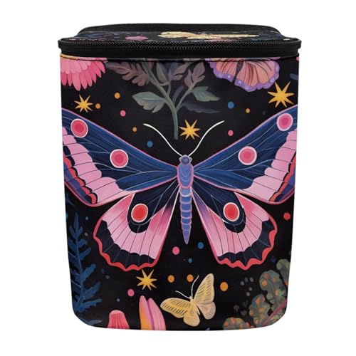 Image of Butterfly Car Trash Can with Lid,Leak Proof Hanging Garbage Storage Pocket for Home and Car,Durbale and East to Install Car Accessory Interior