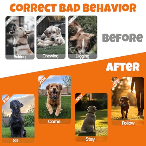 Wireless Dog Fence System: Electric Fence for Dogs 4-in-1 Dog Training Collar with Remote, Bark Control, Status Monitor Waterproof Electric Fence for Medium Large Dogs Outdoor Use - Image 6